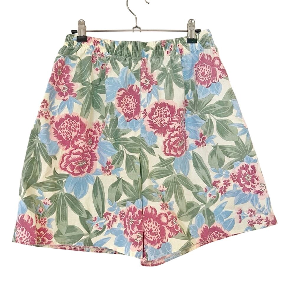Vintage 90s High Waisted Floral Print Baggy Shorts